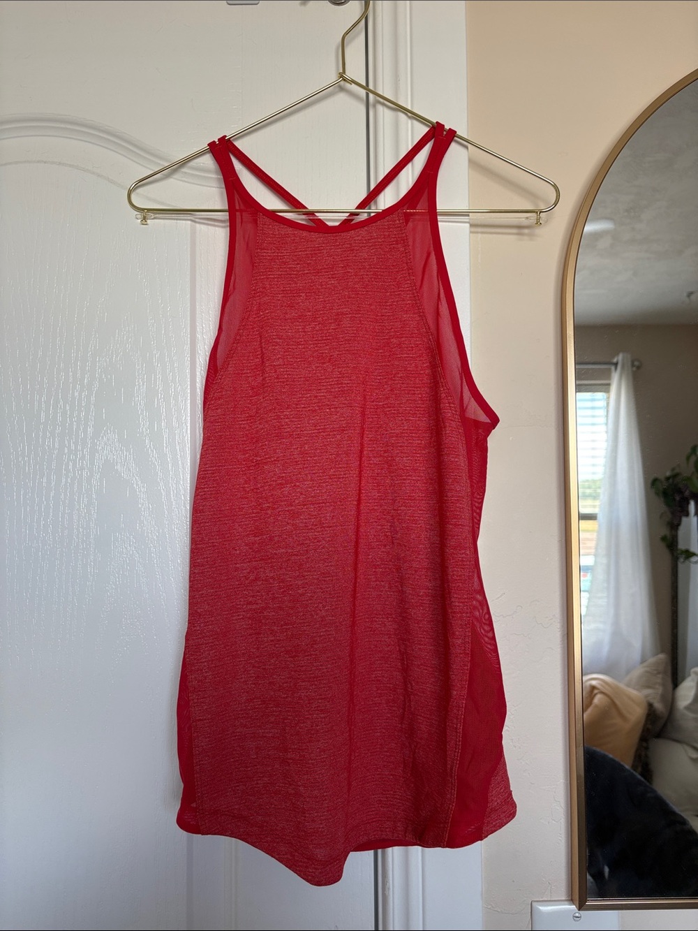 lululemon athletica Red Mesh-Back Tank Top